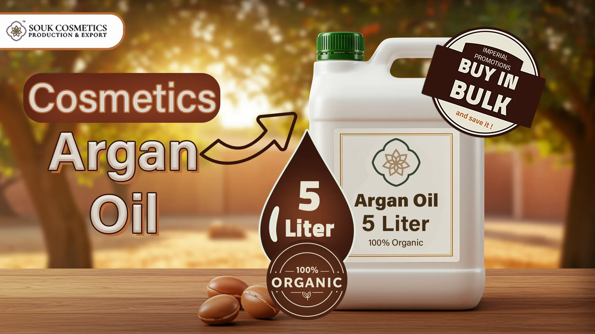 Argan oil wholesale supplier Morocco 5 liter container for skincare brands