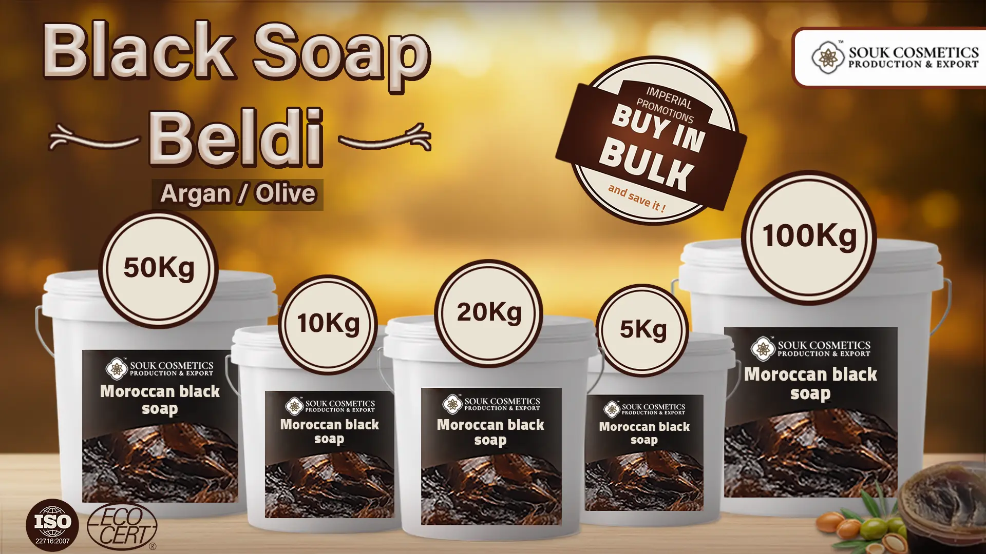 Organic Moroccan Black Soap Variants in jars