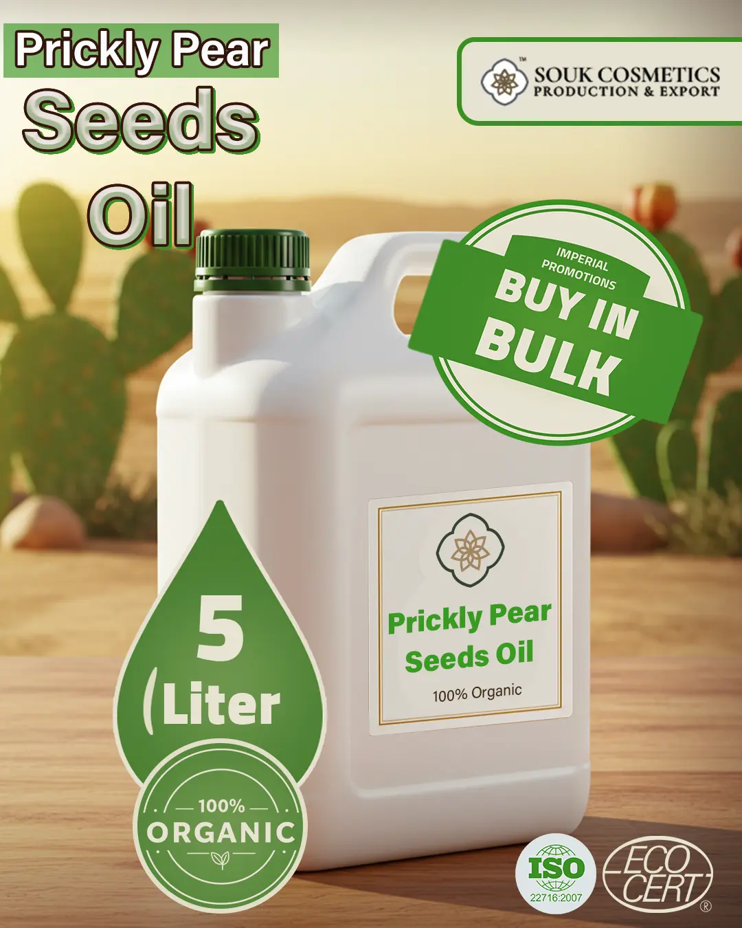 Organic prickly pear seed oil wholesale 5L